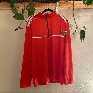 Men’s Columbia Orange and White Golf Quarter-Zip Long Sleeve
